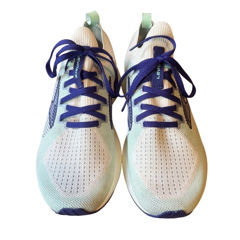 Brooks Levitate StealthFit 5 Womens Running Shoes White Mint Purple Size 8